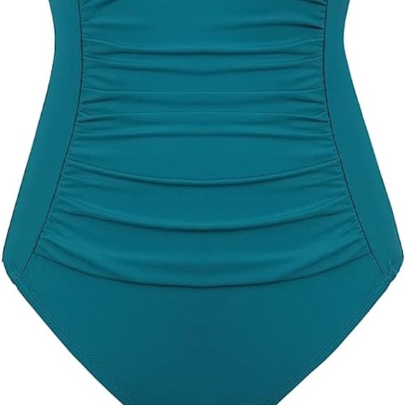 MYCOCO Tummy Control One Piece Ruched Halter Swimsuit  NEW!!! - Picture 14 of 15